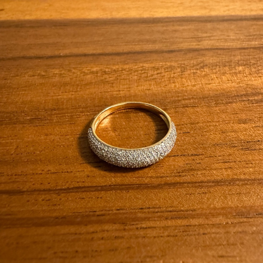 Mejuri Pave Diamond Thin Dome Ring